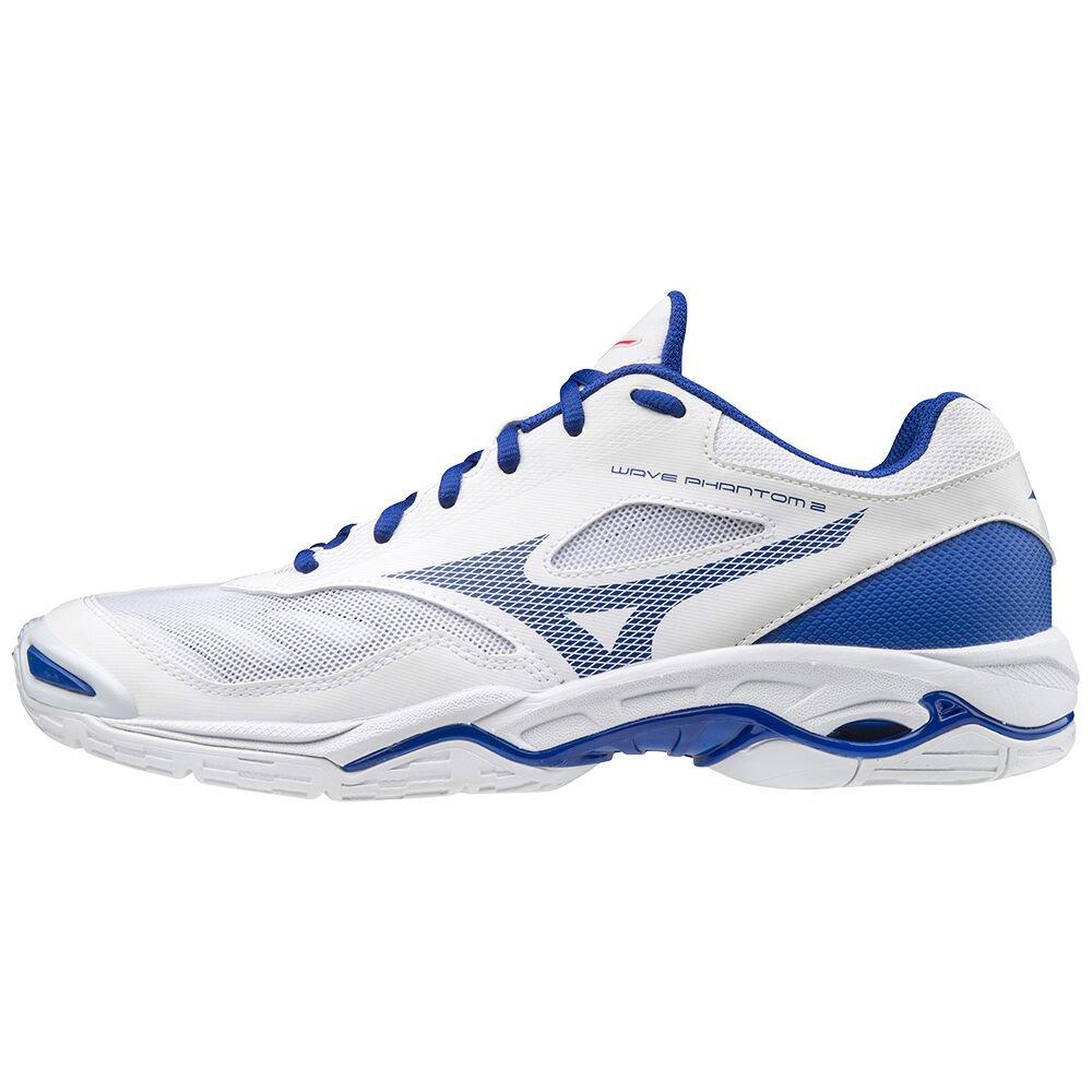 Mizuno Men's Handball Shoes Wave Phantom 2 White/Blue/Pink - ZPWEUBH-89